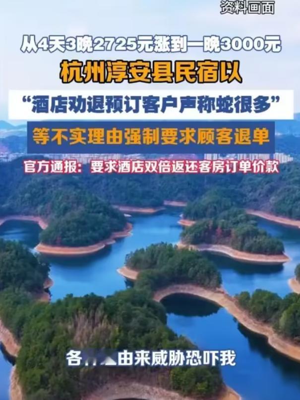 借口离谱！浙江千岛湖一民宿编“蛇多”劝退客人，太掉价了！浙江千岛湖这家民