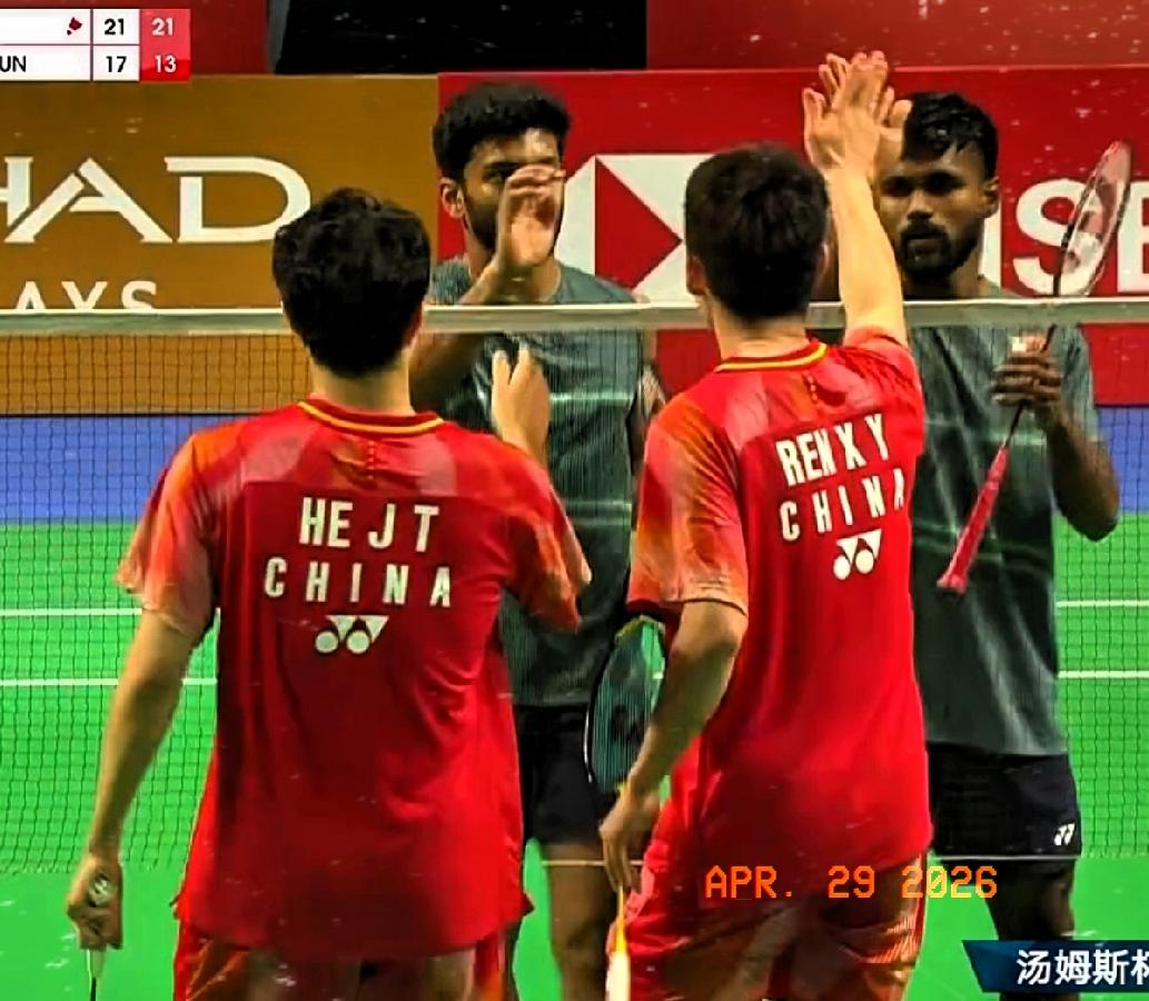 2026羽毛球汤姆斯杯小组赛（A组）中印大战赛场传来好消息：第二双打比赛第2局