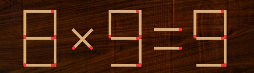 魔法谜题来啦！看这用魔法火柴摆的“8×9=9”，此刻还未激活正确魔法。