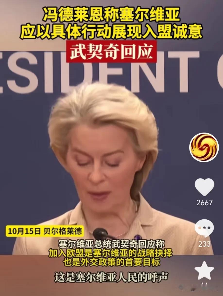 塞尔维亚的武契奇现在也卑微了！为了想加入欧盟国家体系，自己受了不少委屈和屈辱
