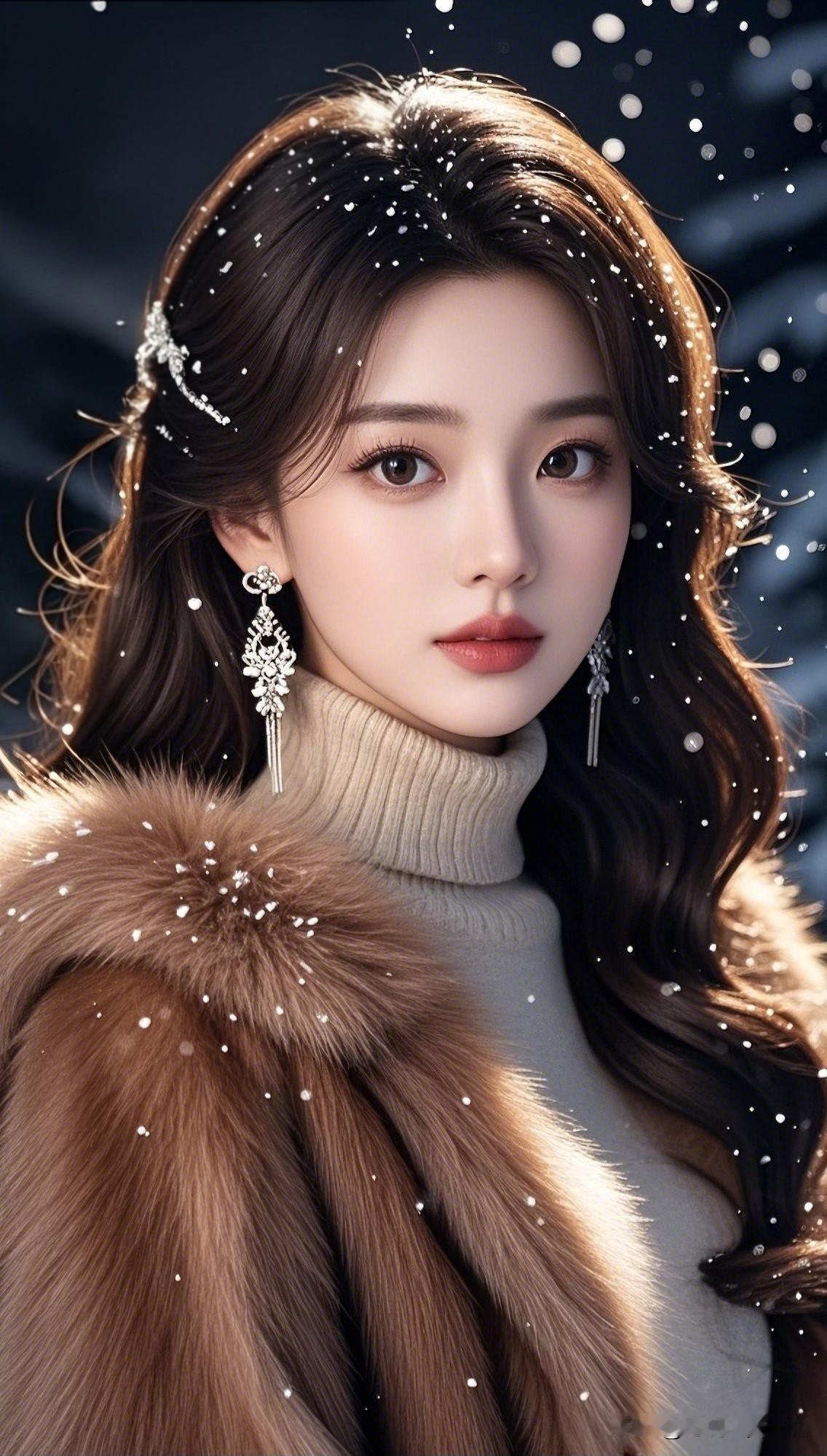 雪落美人间，风拂玉颜妍。女星谁最耀眼冬日里的温暖与优雅，雪中仙子般的美人