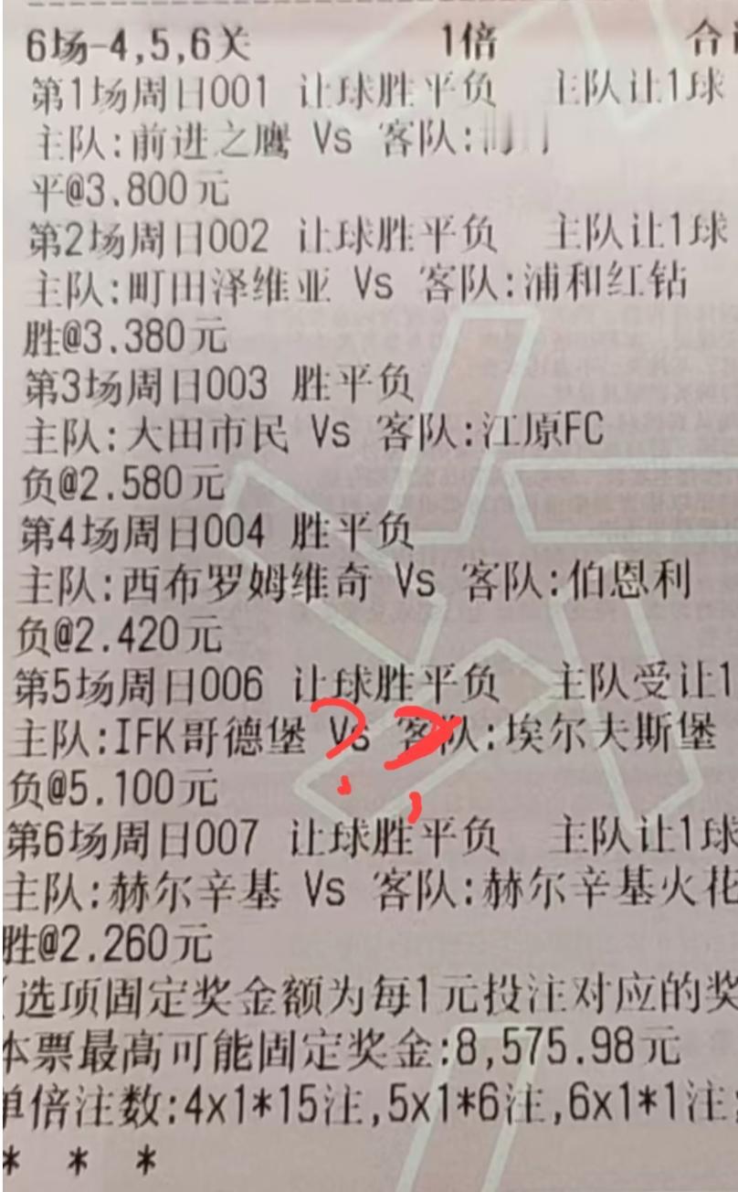 早场的这6场比赛，这样打“全场胜平负”，大家觉得有没有机会中？之所以选择“6串