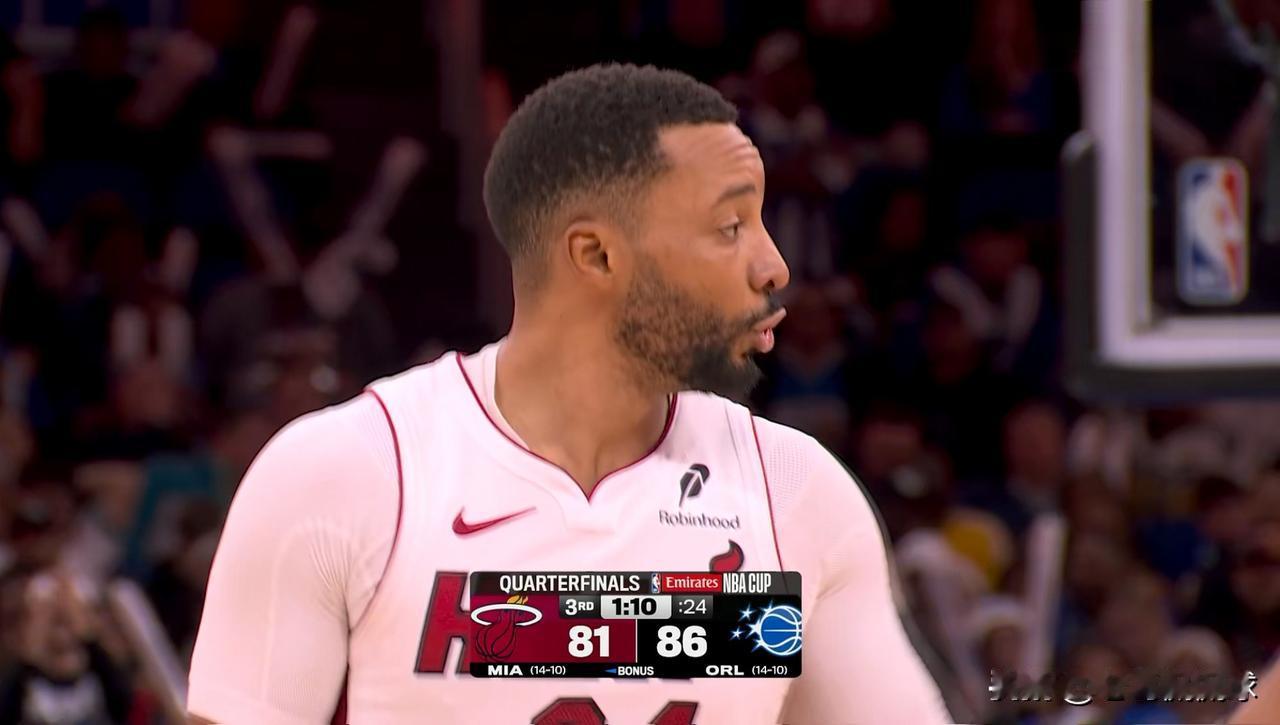 热火球星鲍威尔真是太敢投三分了！在今天热火客场以108：117不敌魔术的NBA杯