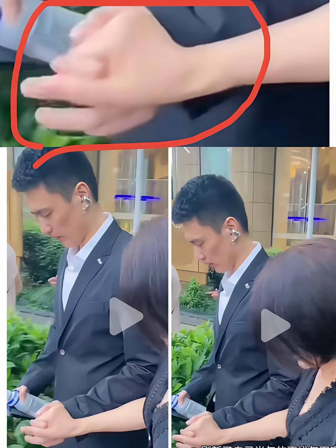 颜丙燕，真没说谎，​​你看，两人逛个街手牵手，但是这手牵的怎样感觉怪怪的。​​​
