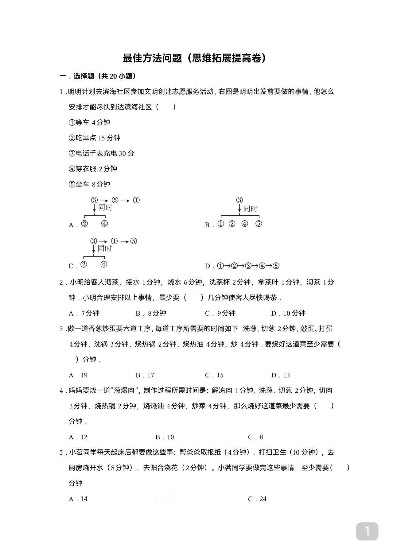 最佳方法问题适合小学锻炼思维数学开窍点之一让思维开窍33个秘诀