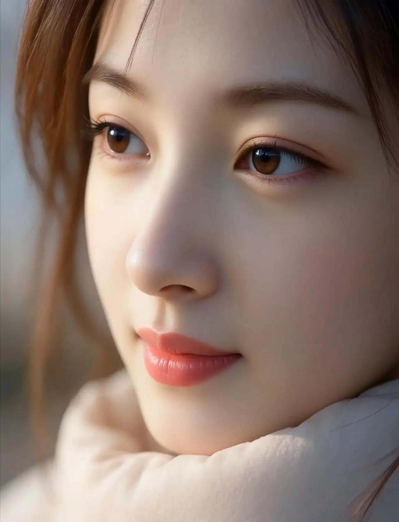 温柔眼神，暖阳下的美少女，唯美瞬间🍀🌺🌴