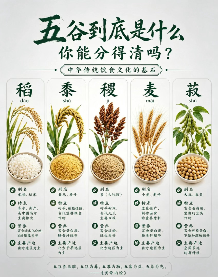 终于搞懂！古人所说的五谷是什么🌾