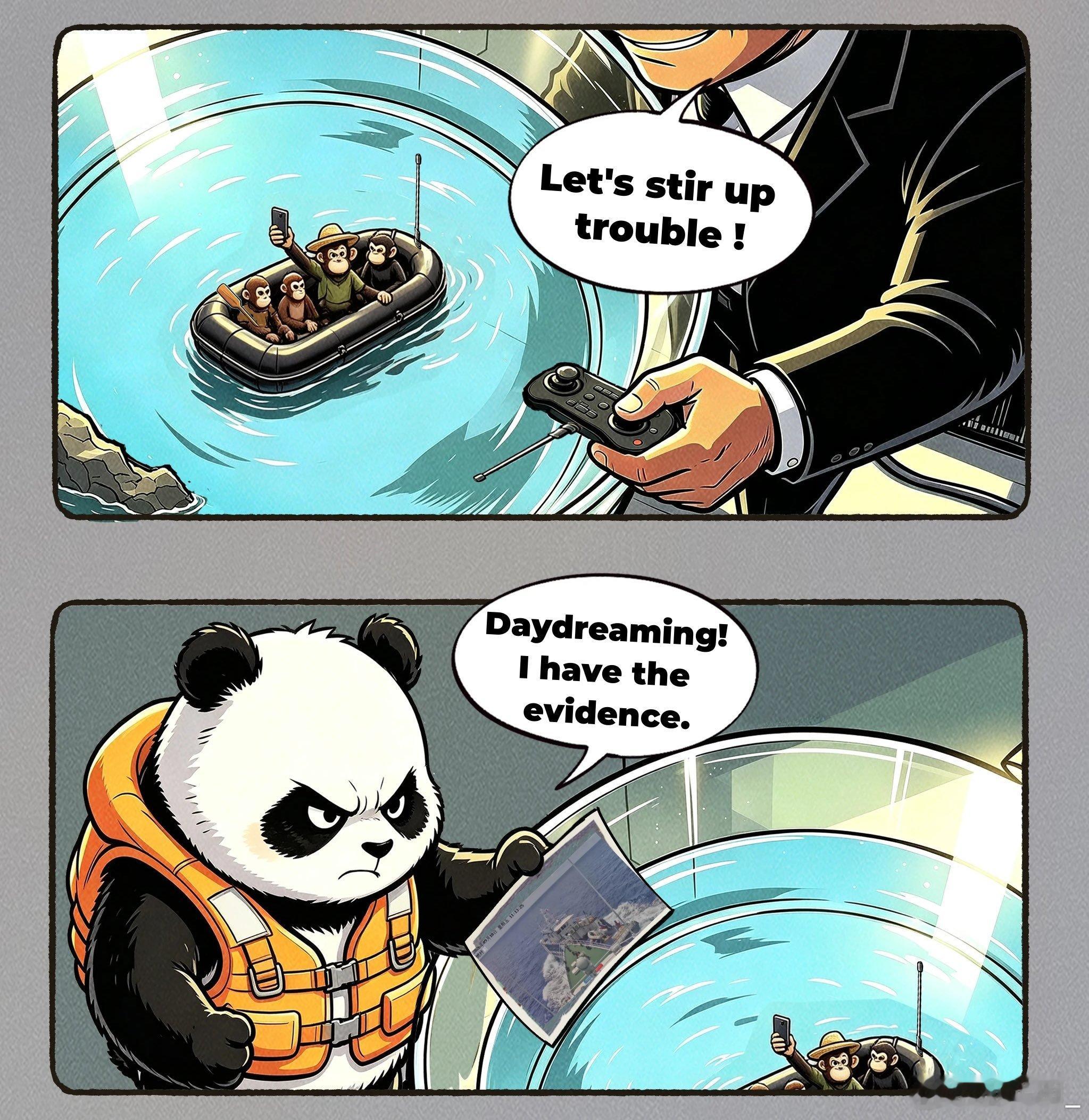军号的外宣漫画，猴子又出现了[点赞]菲律宾一公务船故意冲撞中方海警船​​​​