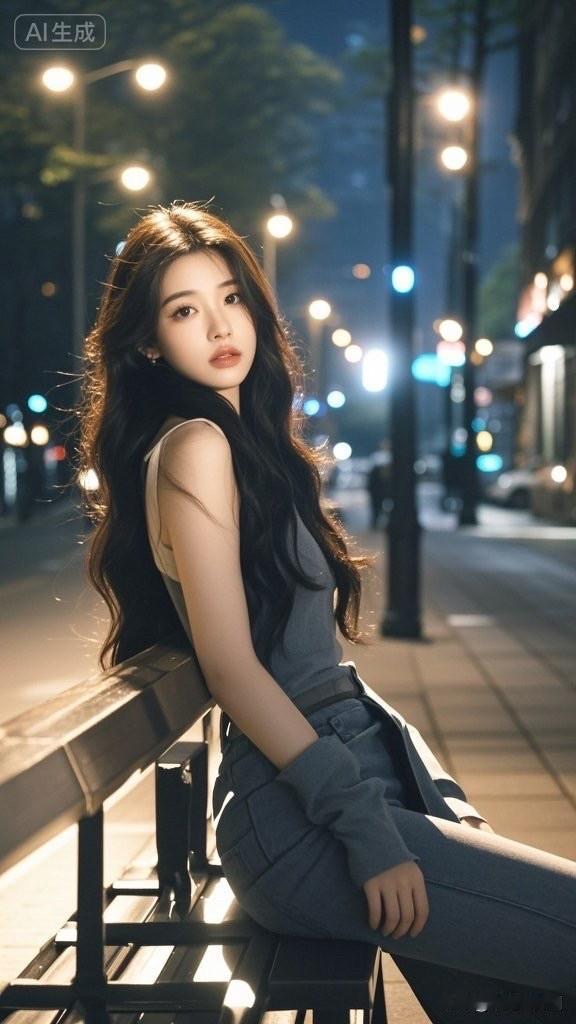 都市街头的时尚少女，阳光下的动人瞬间