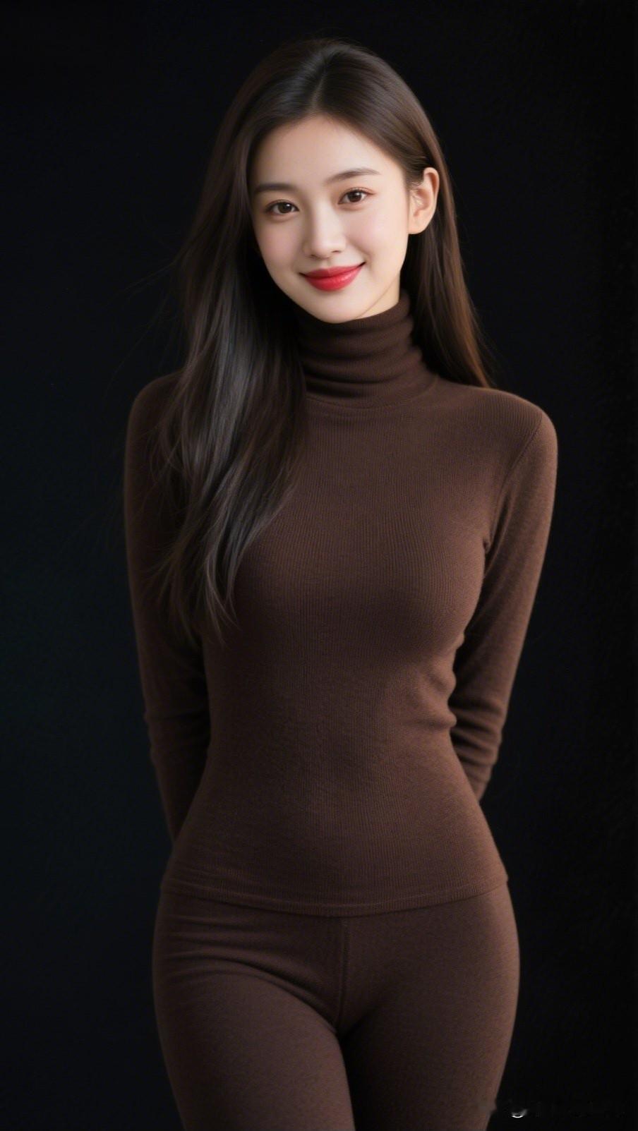 红妆美人笑，暗香浮动间。有哪些美女让人过目难忘？温柔甜美的棕色紧身衣，尽显优雅