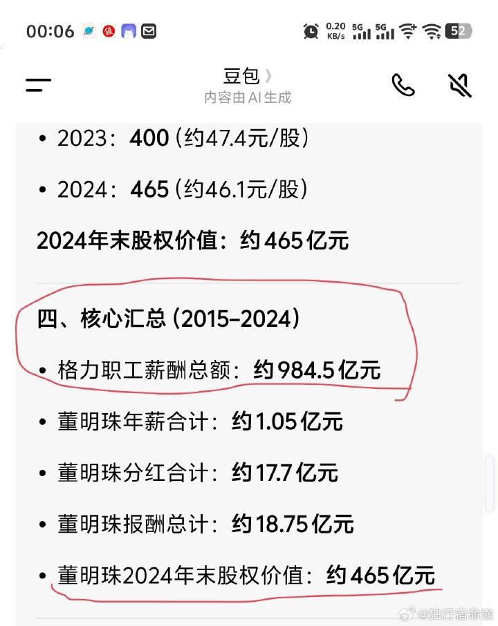 董大姐给自己发钱的时候就不是一点点加上来？董大姐几百亿身家，给自己发钱一点不含糊