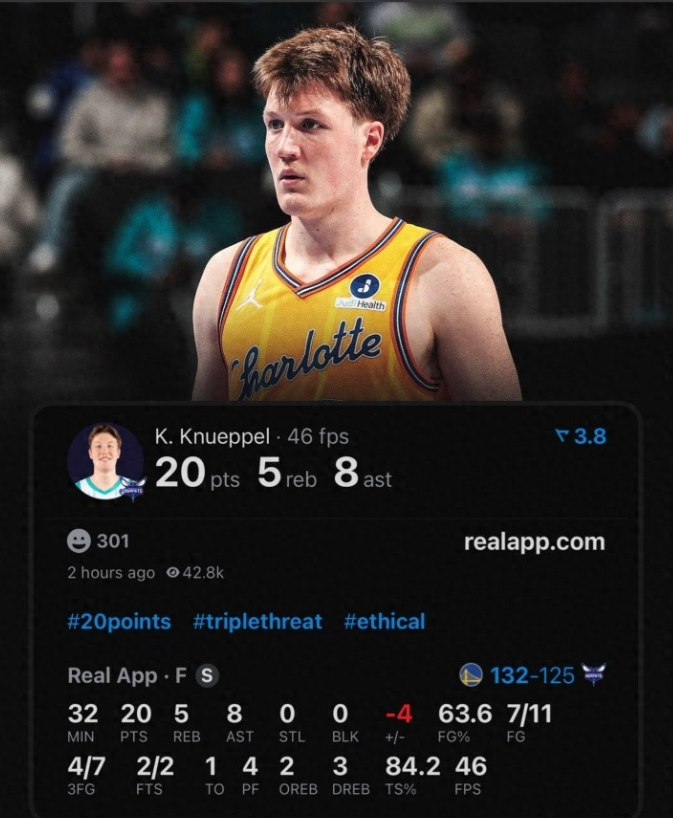 NBA常规赛，黄蜂125-132不敌勇士。克尼佩尔创下了NBA历史新秀纪录，他