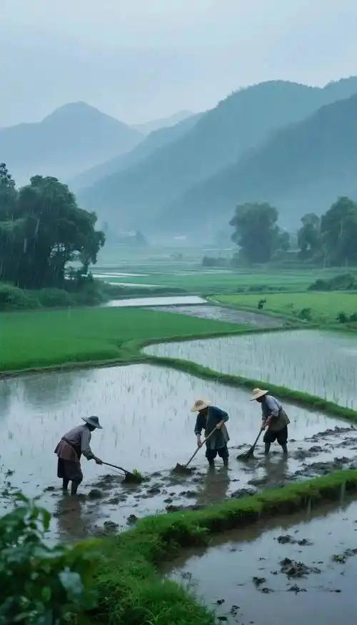 七绝谷雨平水韵谷雨初晴绿涨池，杜鹃声里插秧时。东君也解农桑苦，故遣和风拂