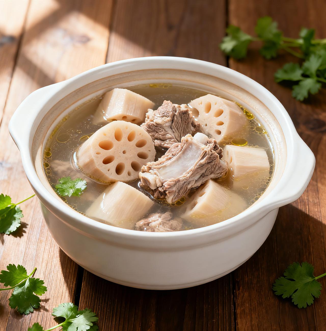 中元节早食莲藕排骨汤，确实很应景。老传统里，中元节饮食都藏着吉祥寓意。莲藕是这时