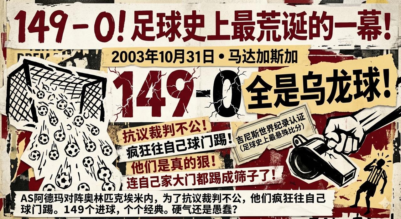 149比0，你没看错，一场职业足球比赛踢出了这个比分。但最离谱的不是比分本身，而