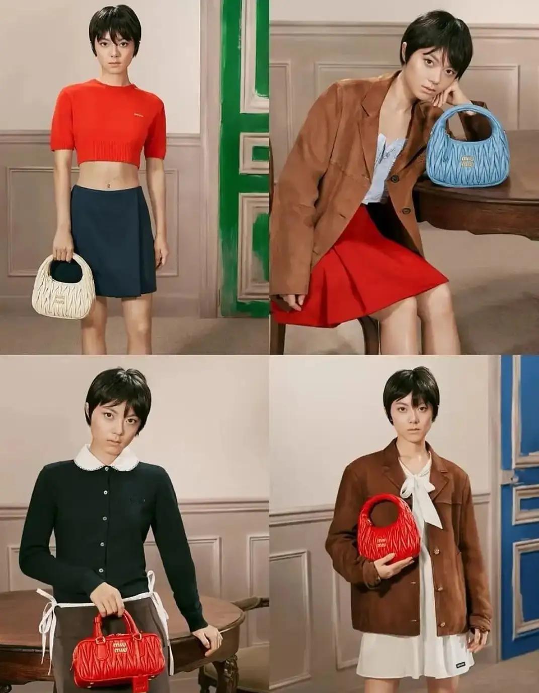 这品牌方是跟赵今麦有仇吧，把好好的一个大美女拍得这么难看。一头短发，面黄肌瘦，嘴