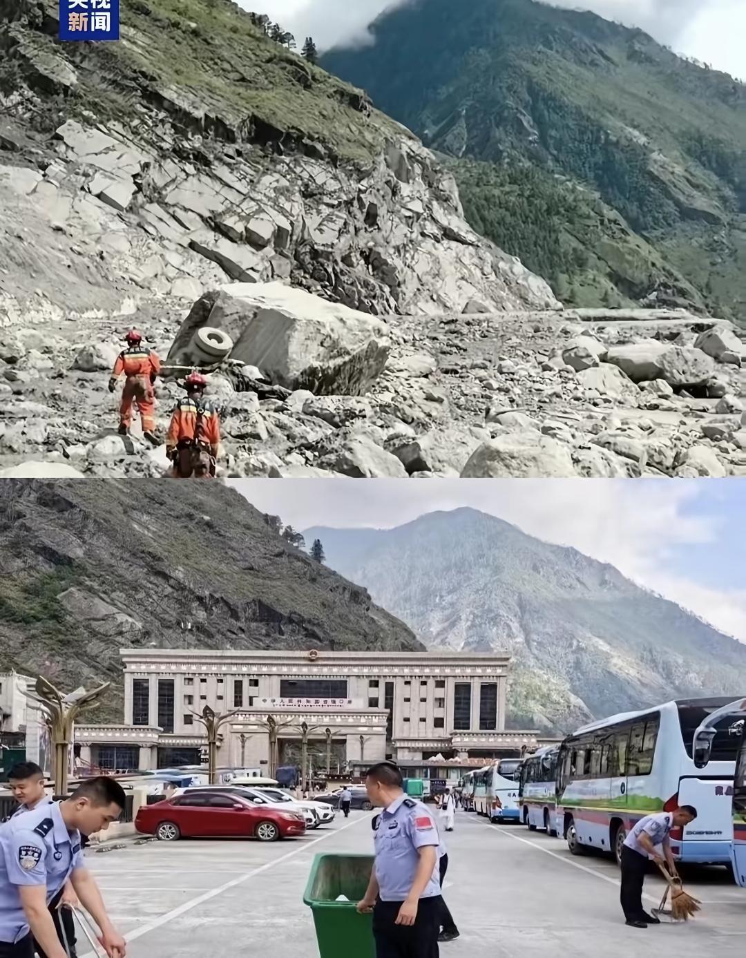 吉隆口岸大楼只剩钢筋骨架图1️⃣后面，像趴着的巨龙在哭泣凡人之躯，在大自然面前，