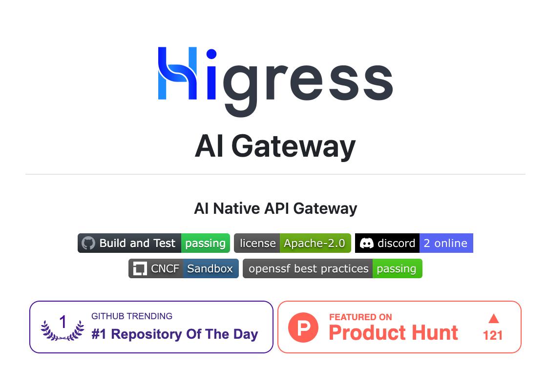 HigressAI网关是专为AI场景设计的开源网关，核心功能是统一代理大