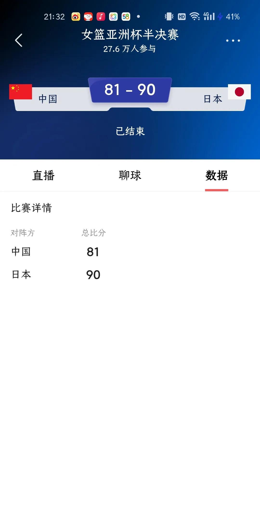 7月19日，2025国际篮联女篮亚洲杯半决赛在深圳落下帷幕，中国女篮81比90不