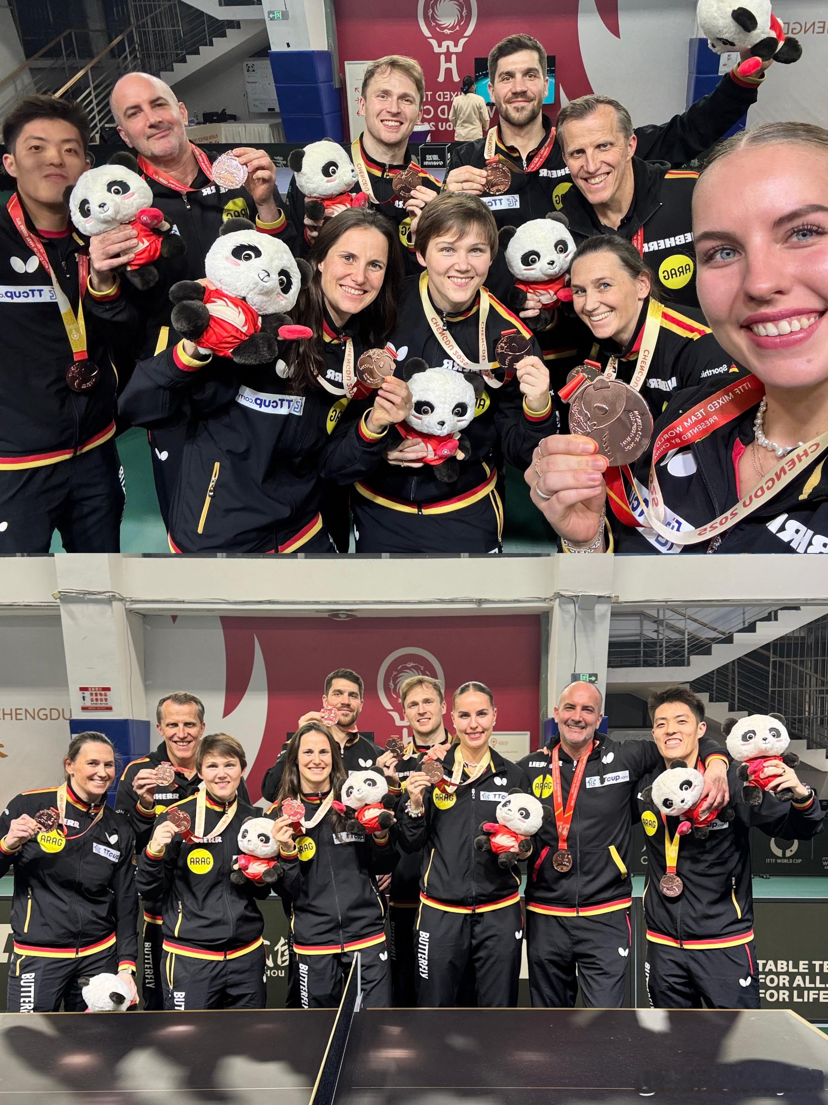 🇩🇪🥉大合照的小秘密：第一张的摄影师是Annett，第二张：谢谢张本美和帮