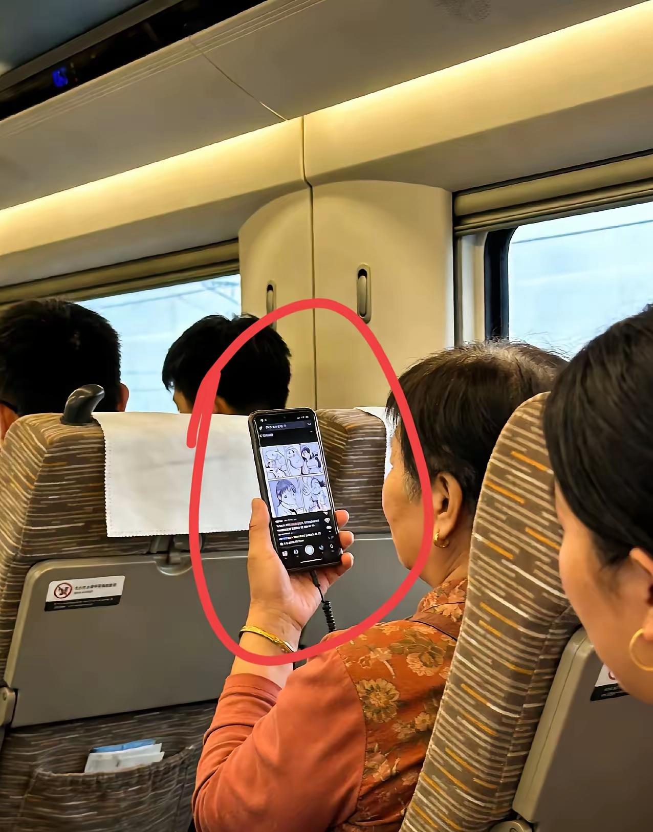 高铁上遇到外放看视频的大妈，乘务员和其他乘客多次劝说，人家就是不听。最后所有人都