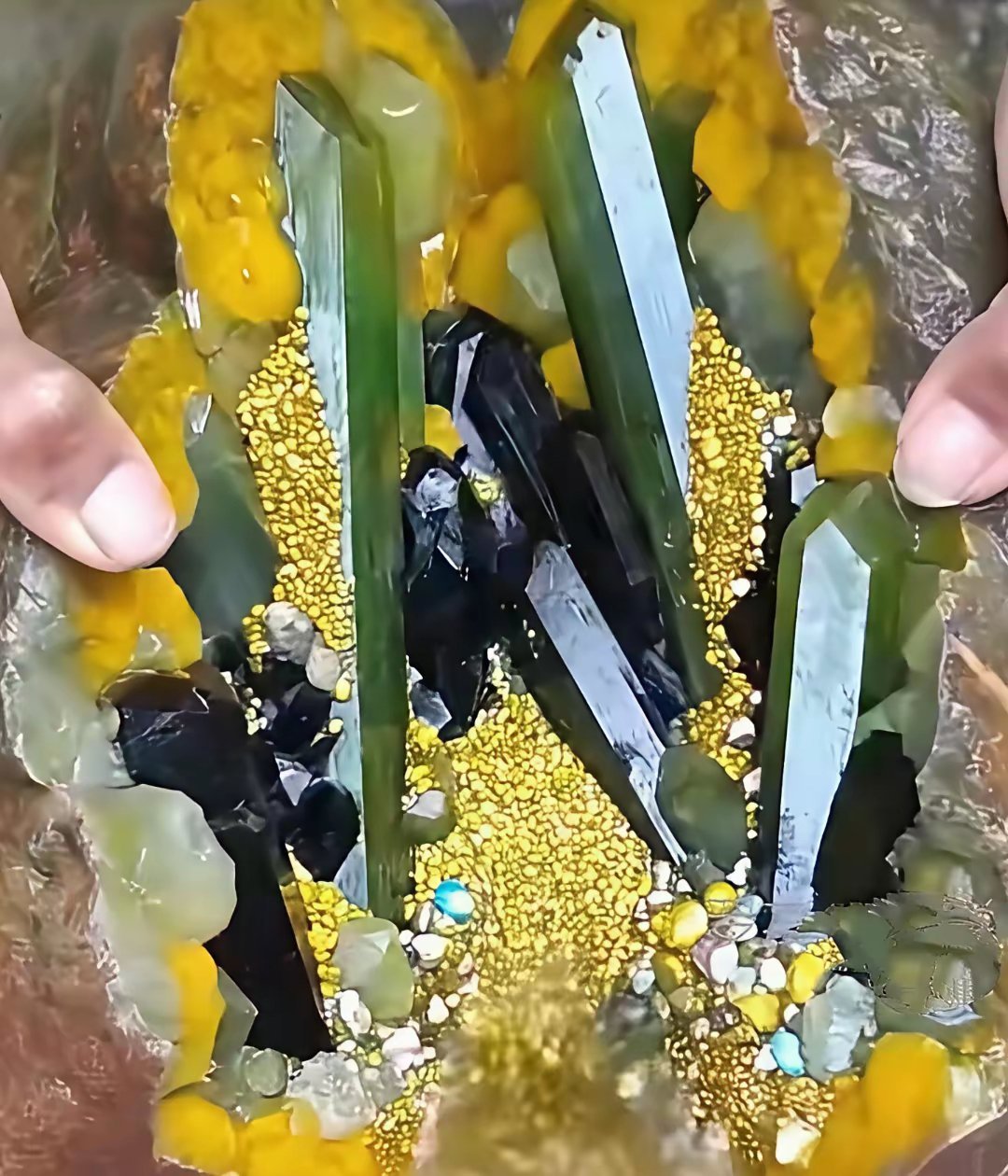 一锤下去，这位捡石大哥惊掉下巴！