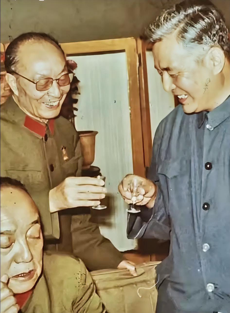 这是两弹一星功勋奖章”获得者邓稼先和上将张爱萍在一起的照片。张爱