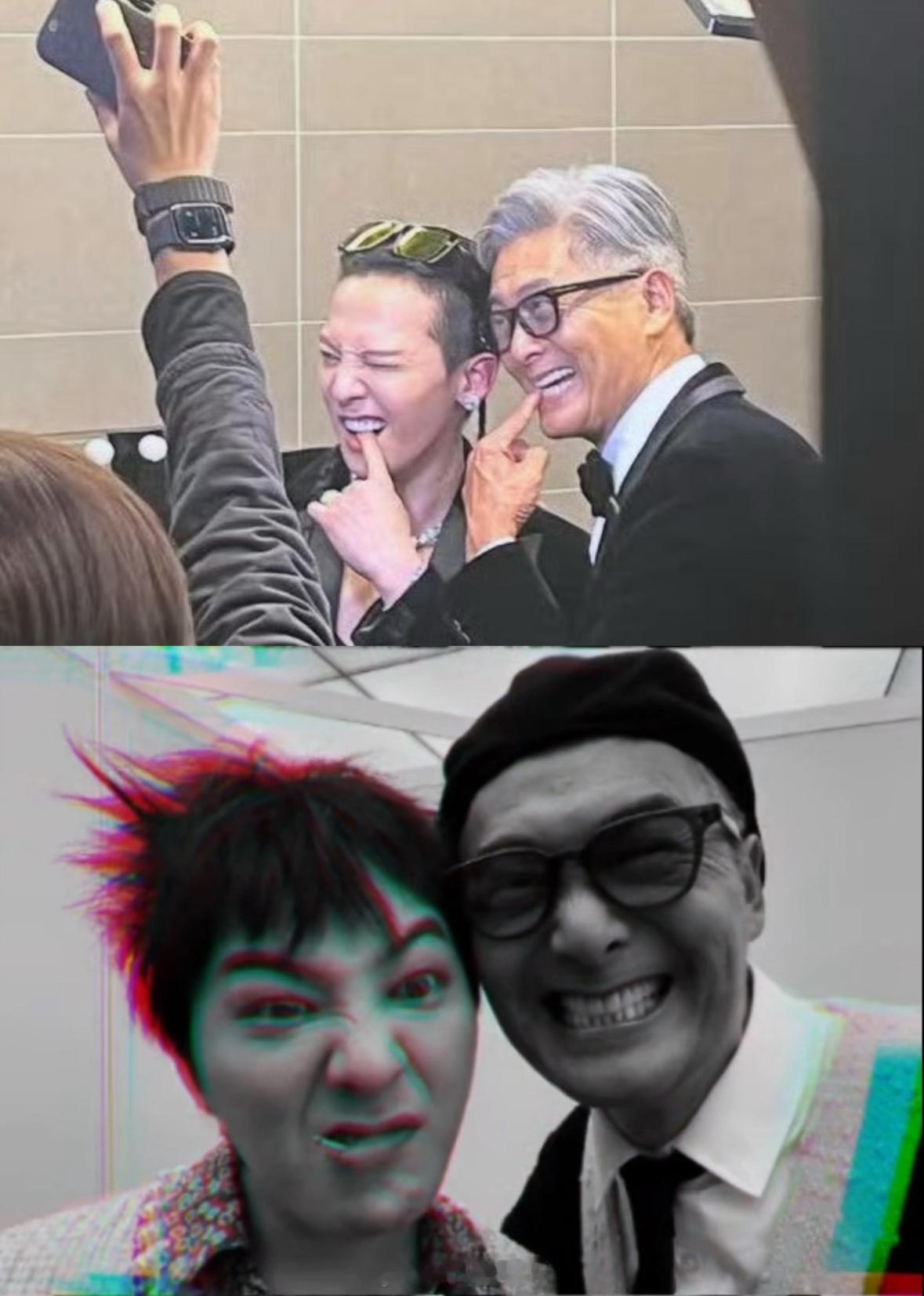 周润发权志龙后台合照周润发权志龙咬手指合照一个巨大的callback