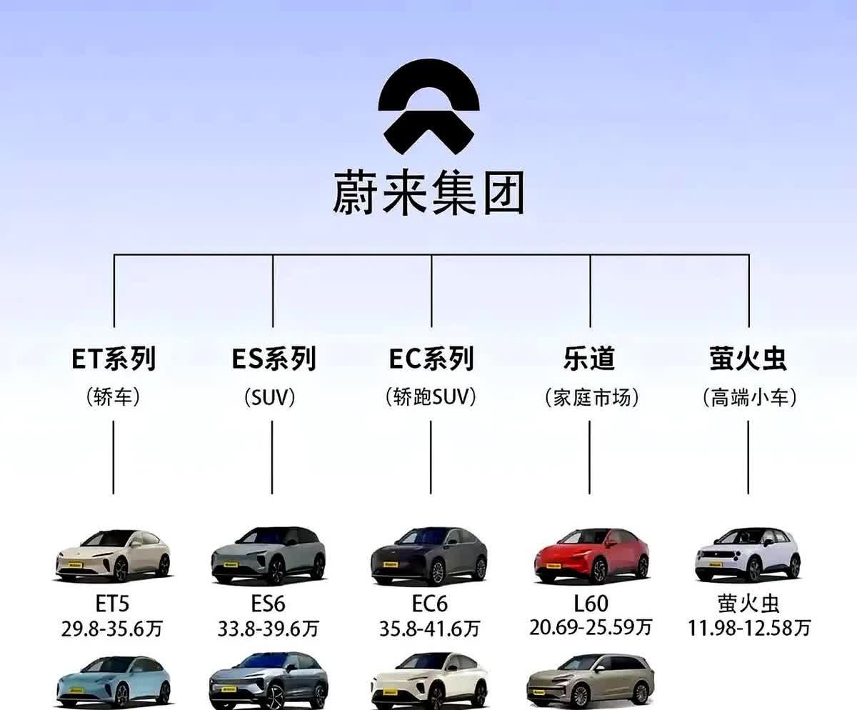 蔚来汽车全家桶，虽然毁誉不少，不过实实在在说中国大部分车企真的缺少挑战高端的勇气
