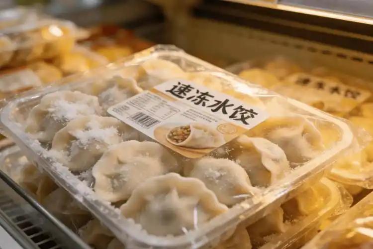 便宜的速冻饺子里都凑不出一块好肉。 配料表第一名标注猪肉，懂行的人看了都摇头
