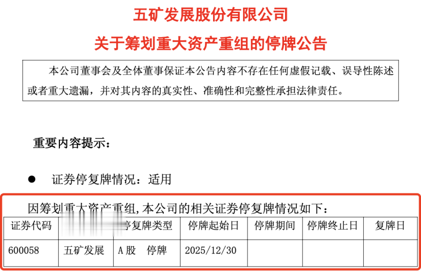 今夜! A股重磅, 重大资产重组! 明日停牌!