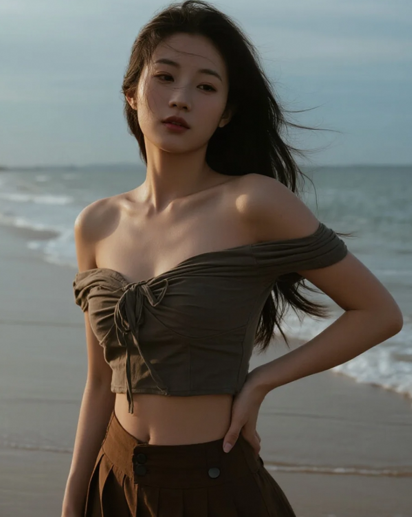 海风撩起发丝，这背影杀我！