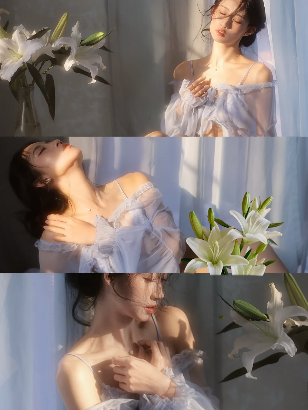 被光包裹的百合花少女｜氛围感写真