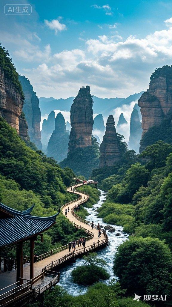 看到“一山一水一风景”这个上联，瞬间就被那种简约又宏大的意境击中了。琢磨了下，感