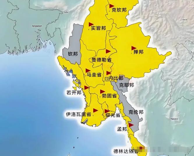 缅甸这个国家最大的悲哀，不是军政府有多无能，而是当年划界时，像一条贪吃蛇硬生生吞
