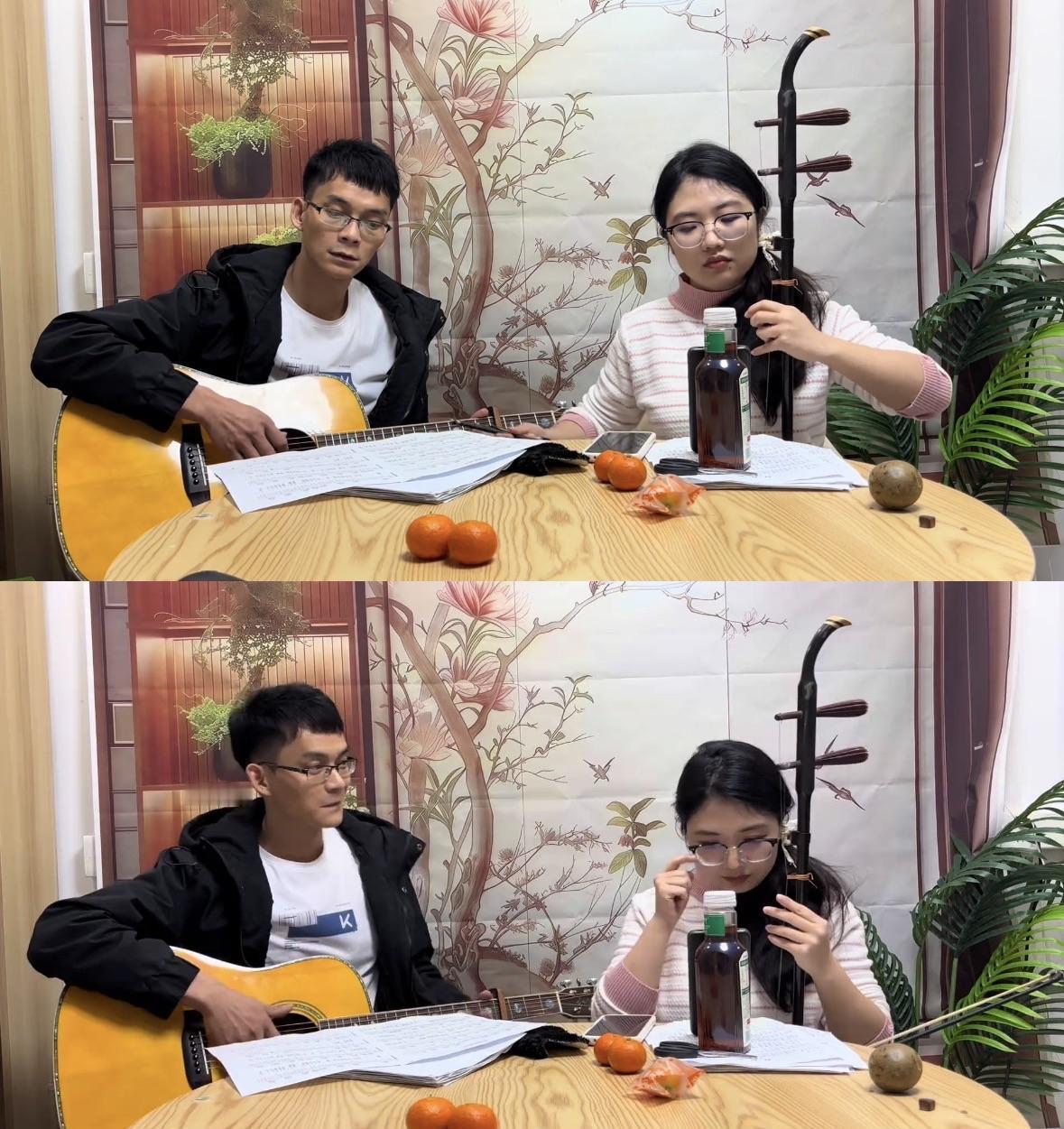 36岁，他带着两个女校友开始直播。网友催他追那个二胡女孩，他摇头：省钱，比心动