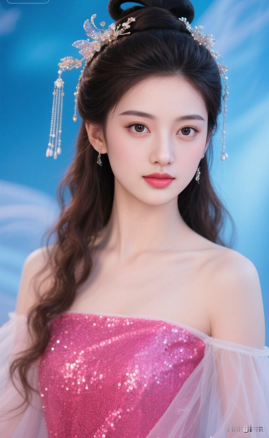 梦幻仙子造型，粉色亮片礼服，优雅气质满满！