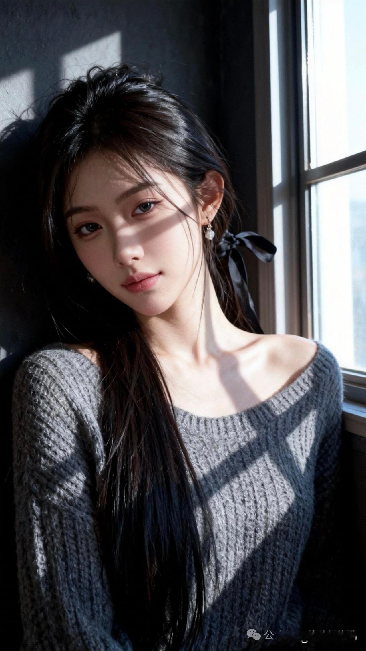 阳光洒进来的午后，少女沉静的侧颜