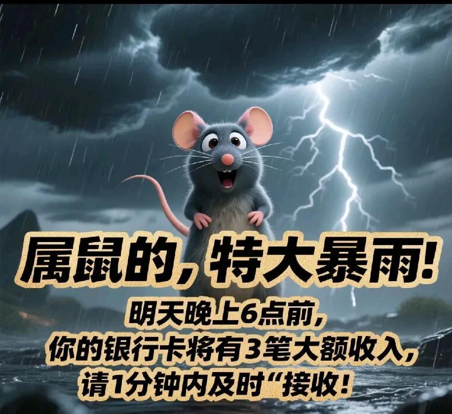 属鼠速看！财富暴击预警！明日18:00前，三笔大额进账即将空降银行卡，务必即刻回