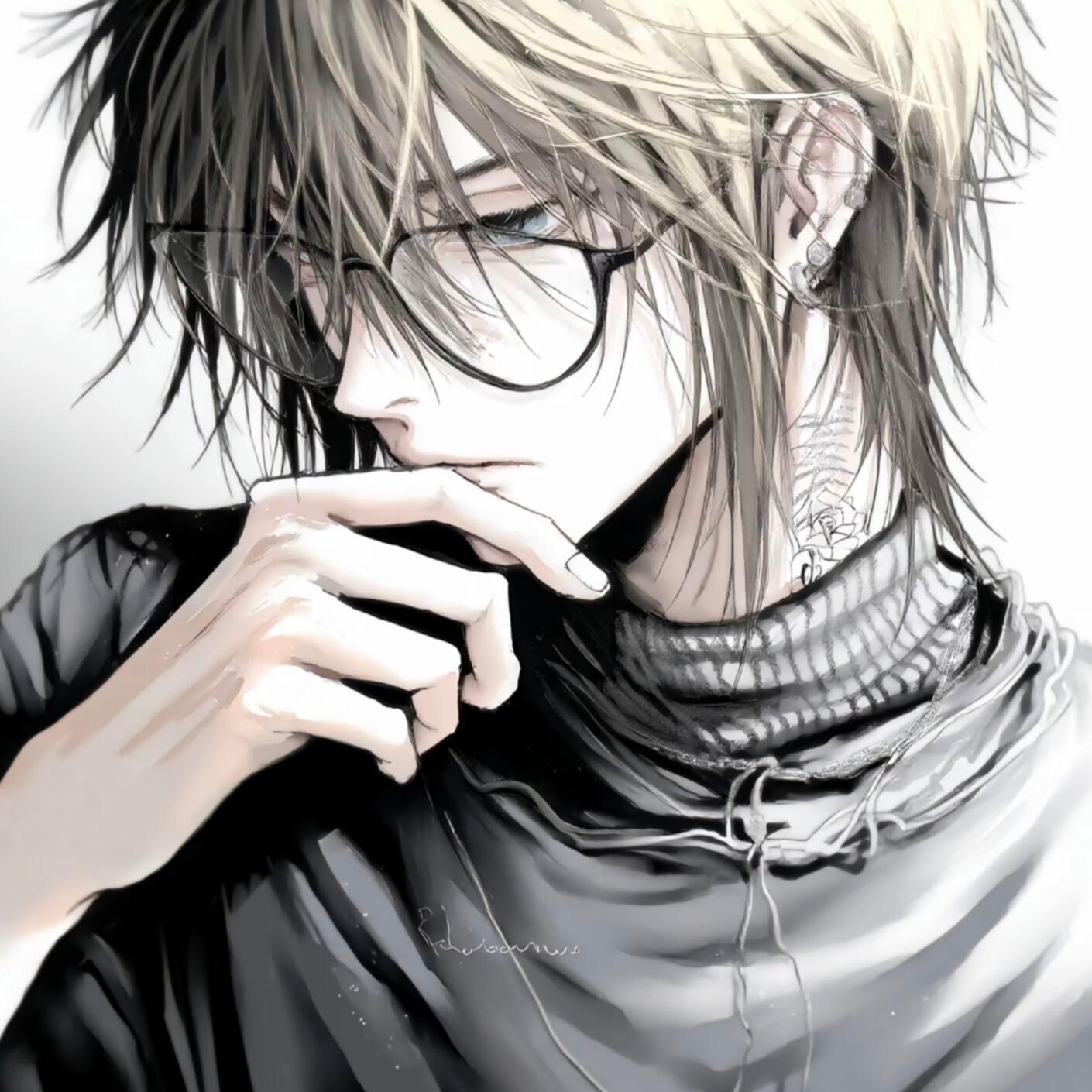 忧郁动漫男头｜没你的世界阴沉沉的是我的心下起了雨