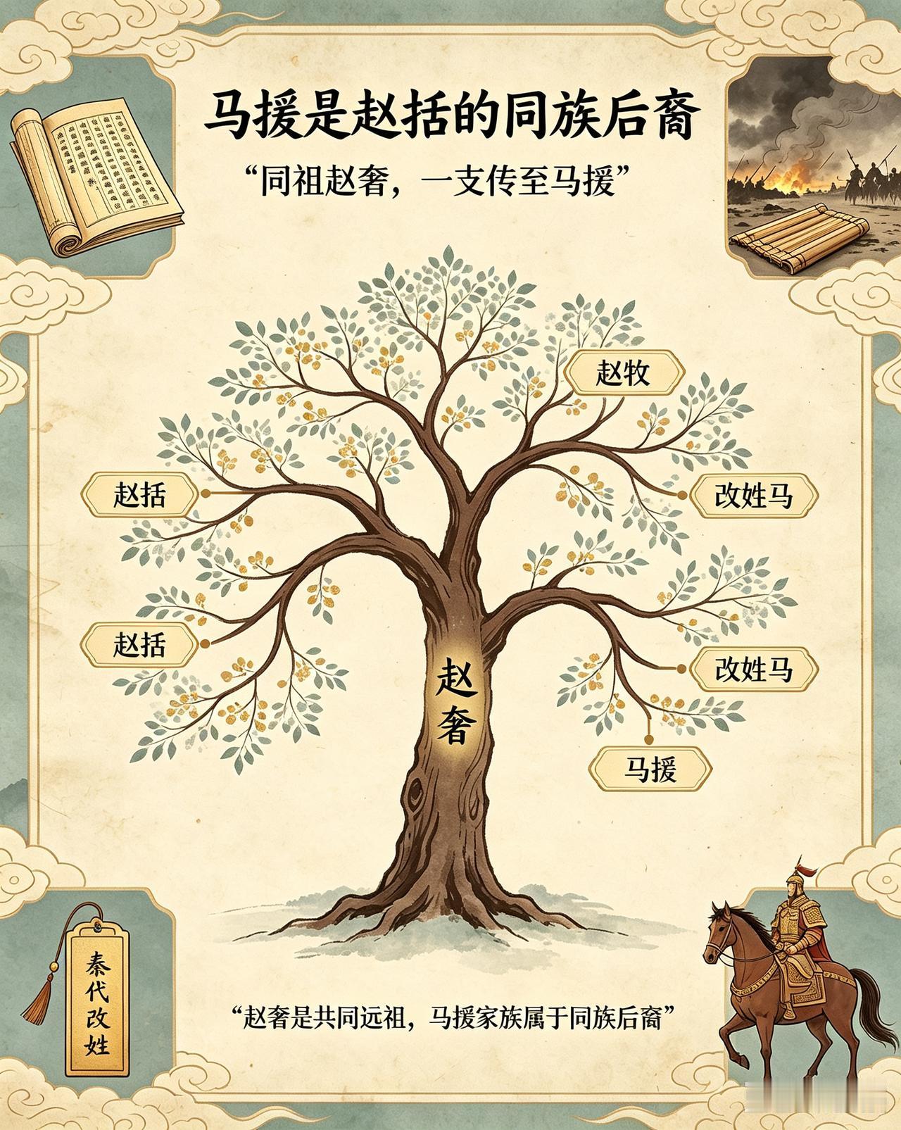 历史冷知识:东汉初年名将马援是纸上谈兵的赵括是同族后裔。公元前2