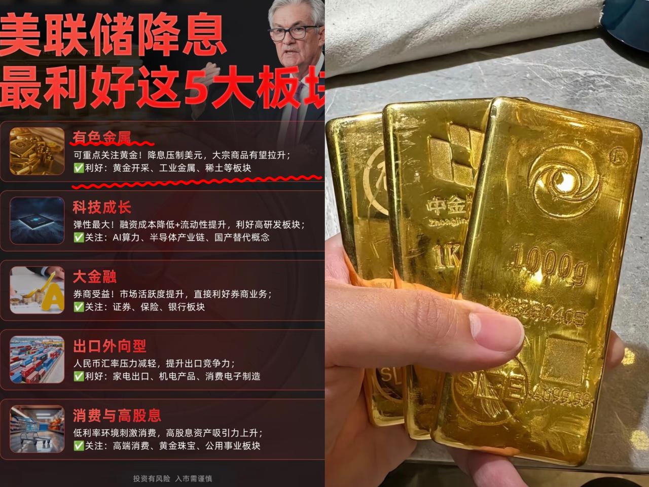 黄金近几日卖出去的人,可能要后悔了!因为美国这边降息了,对黄金市场的影响是