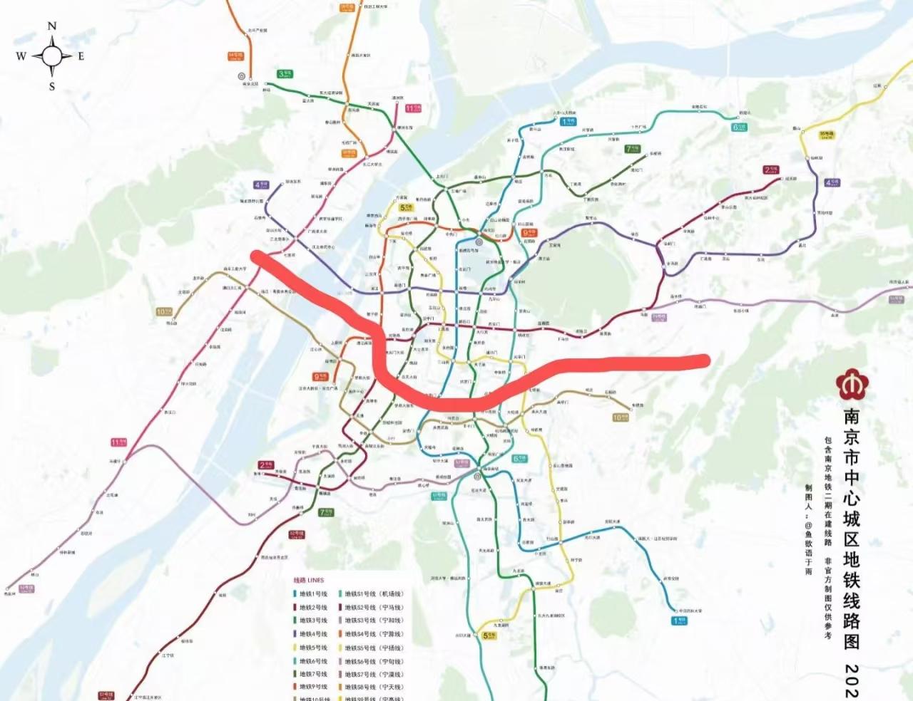 南京地铁，若增添线位在内环南线附近的8号线，主城会更完善。而往西延伸过江的13、