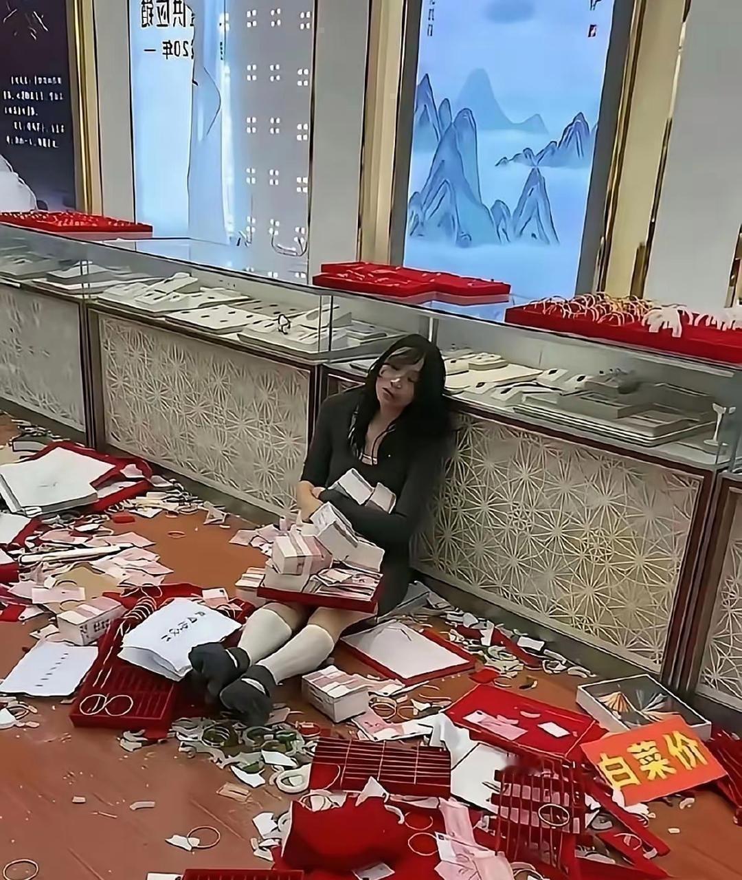 这种情况是按照抢劫呢还是按照盗窃来处理，图中这散落一地的珠宝，如果按照抢劫罪来定
