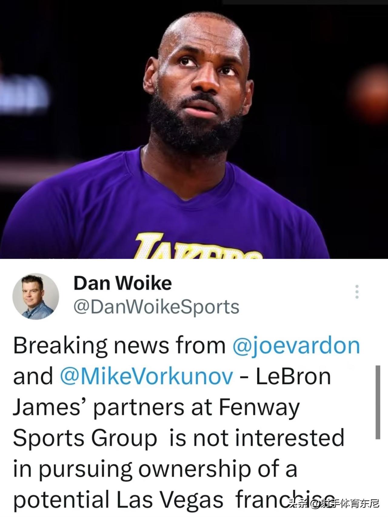 詹姆斯想效仿乔丹，退役后拥有一支NBA球队股份的可能性越来越小。据美媒TA报道