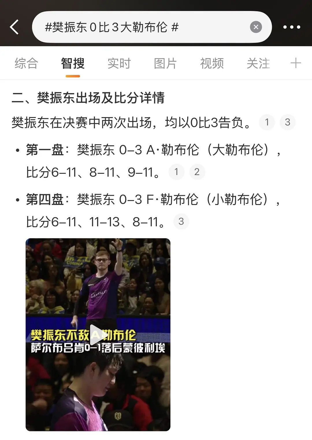 一直被吹捧的樊振东也输了