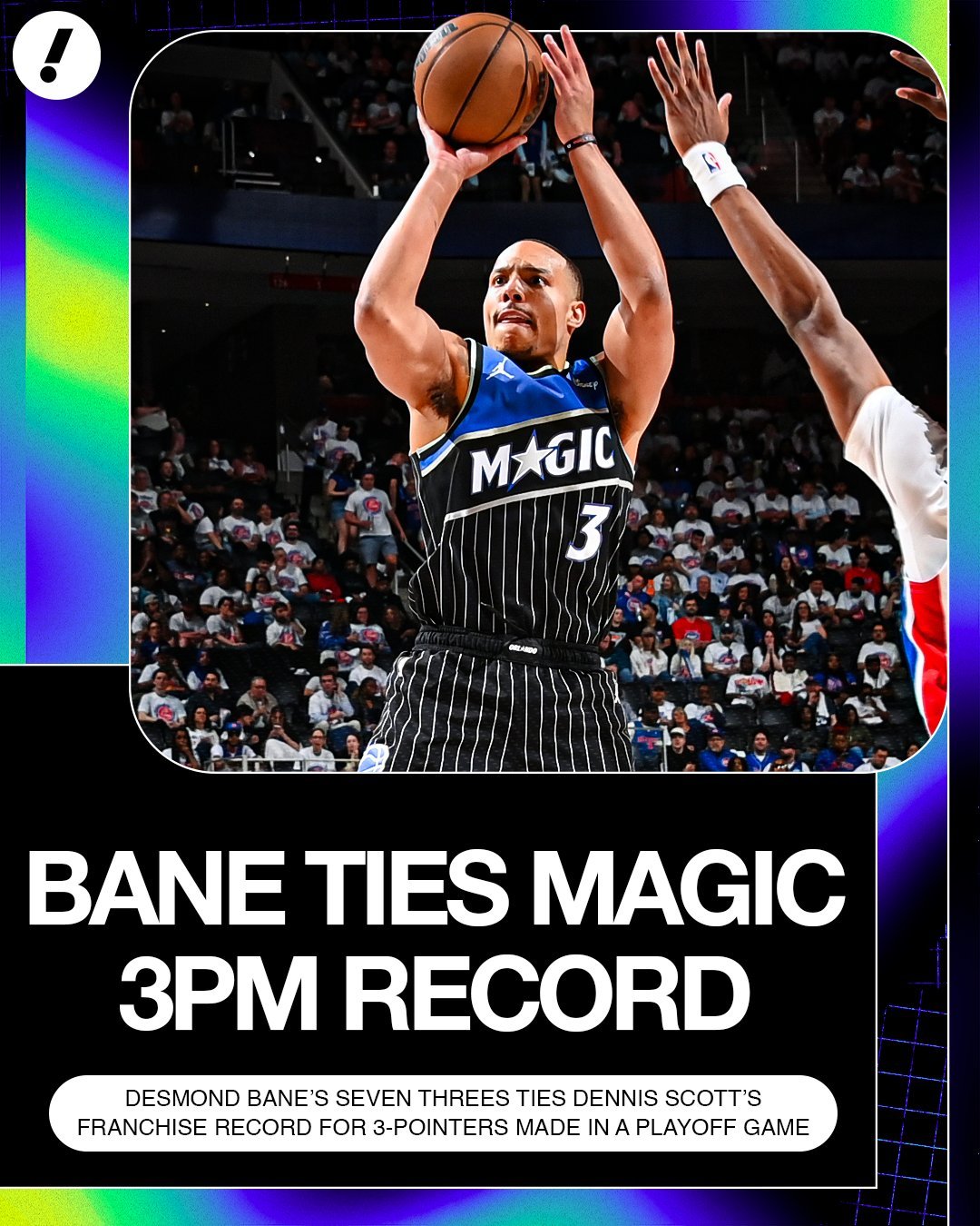 三分贝恩8中7（平队史）魔术其他20中5活塞全队25中8活塞vs魔术NBA