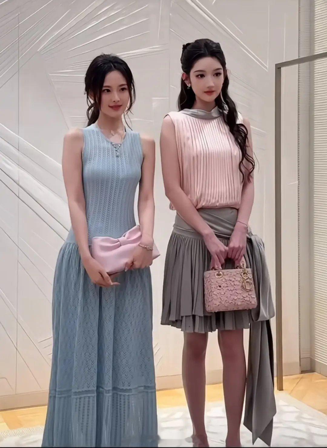 玉雯跟素人美女同框，俩人都绝了！素人妥妥大美女，玉雯靠身高直接亮眼出圈～