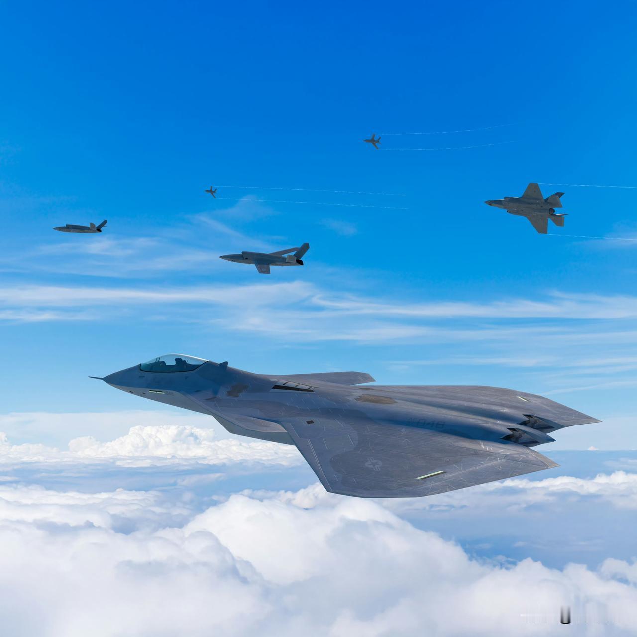 老美F47不会真长这样吧…笑拉了朋友们，RTX刚刚放出的一张F47的PPT，而