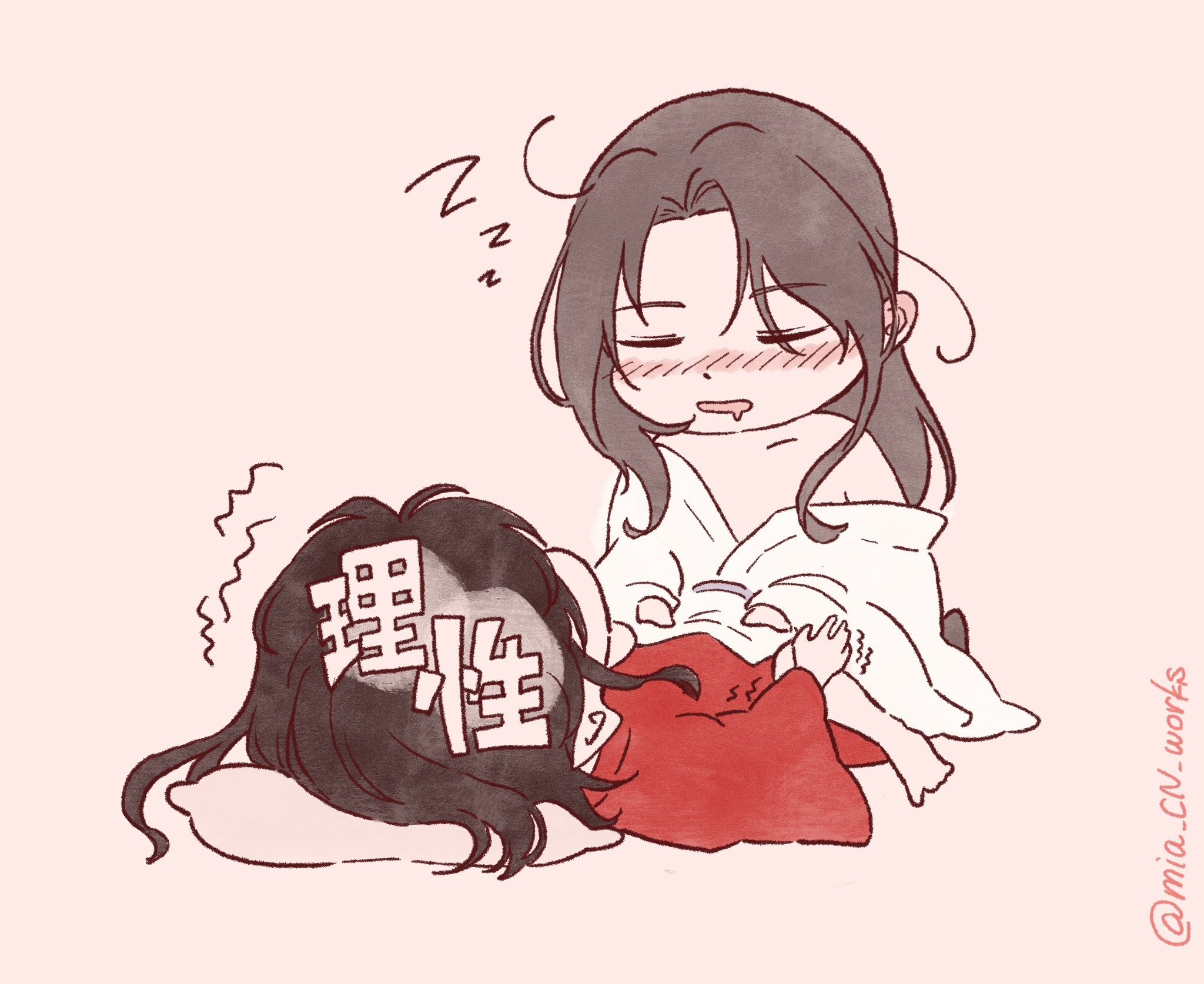天官赐福醉酒后的怜怜～花花你是会忍的画师:mia_cn_works